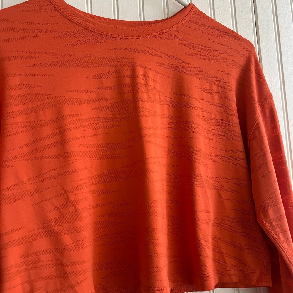lululemon athletica Cropped Long Sleeve Tee in Bright Orange - Picture 13 of 13